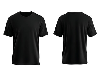 Blank black t shirt template Front and back views Vector illustration on white background 
