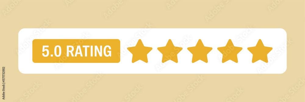 Poster five star rating icon with 5 0 rating text