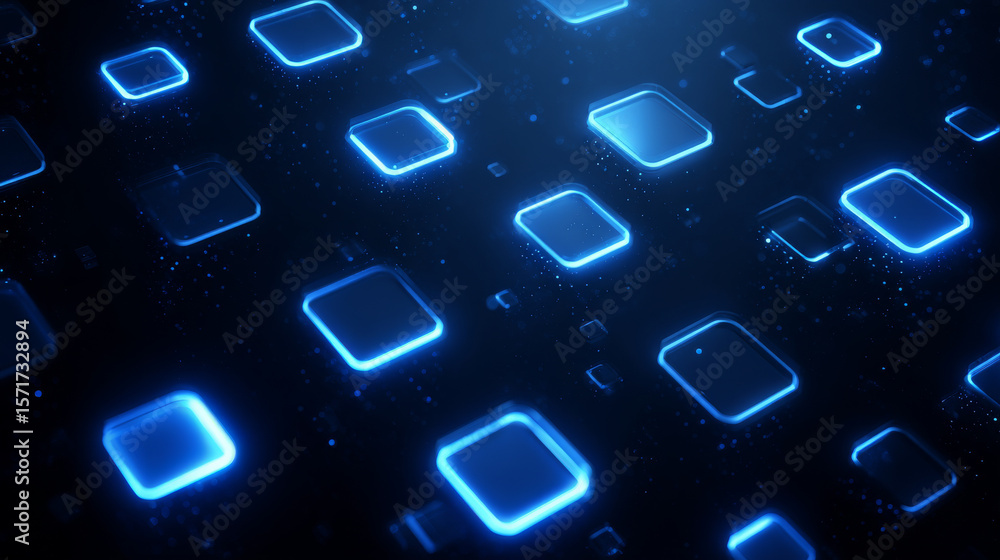 Aufkleber abstract technology futuristic digital concept square pattern with lighting glowing particles square