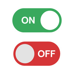 Two Toggle Switches Showing On and Off Positions
