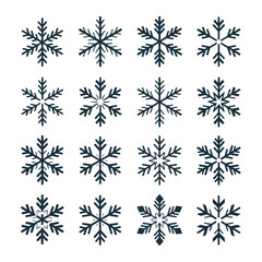 Collection of Simple Snowflake Shapes