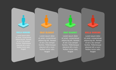 Colorful Icon Set with Four Person Figures