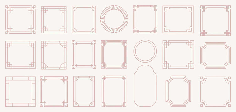 Set of Vector Asian Style Decorative Frames