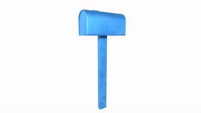 Blue mailbox isolated on white