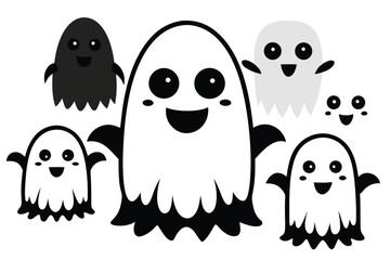Spooky and Cute Ghosts for Halloween Celebrations Cartoon Characters
