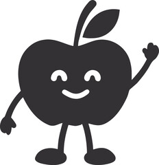 smiling apple fruit vector with hands and leg