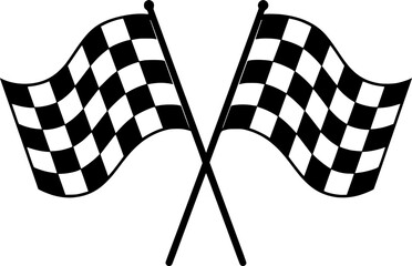 A classic image of two crossed checkered racing flags, symbolizing the finish of a race.