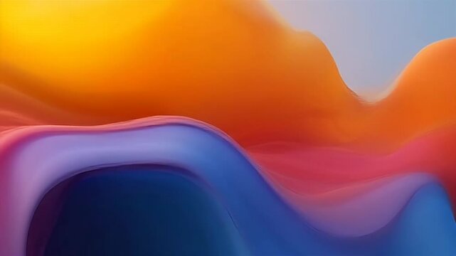 Velvety swirl pastel colours diffuses through frame creating cloud like gradient that ebbs gently description stresses calm K motion soft liquid transition ideal deployment mindfulness apps