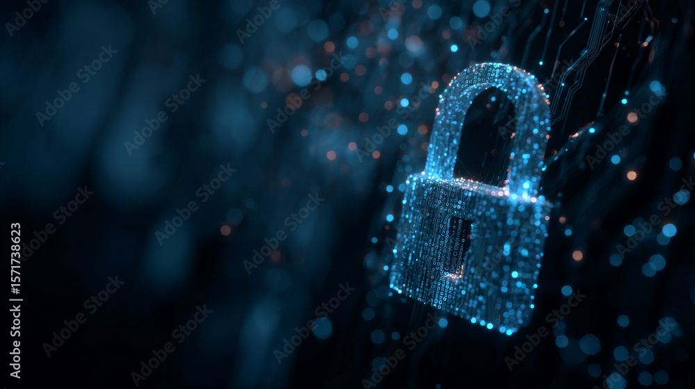 Poster abstract high tech background. data security system, information, or network protection. cyber secur