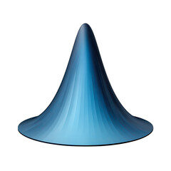 Fototapeta premium Abstract blue gradient cone shape with subtle vertical lines isolated on transparent background