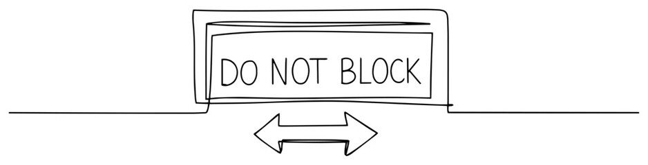 do not block sign vector illustration with double arrow line drawing