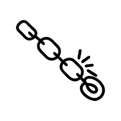 Vector illustration of a chain link in a minimalist style with copy space