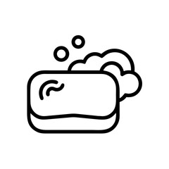 Vector illustration of a bar of soap in a minimalist style with copy space