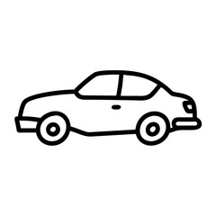 Vector illustration of a sedan car in a minimalist style with copy space
