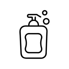 Vector illustration of a soap dispenser in a minimalist style with copy space