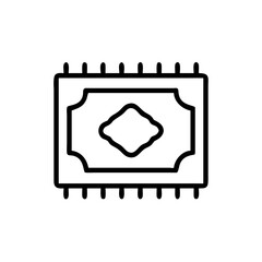 Vector illustration of a decorative rug with a pattern in a minimalist style with copy space