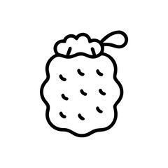 Vector illustration of a shower pouf in a minimalist style with copy space