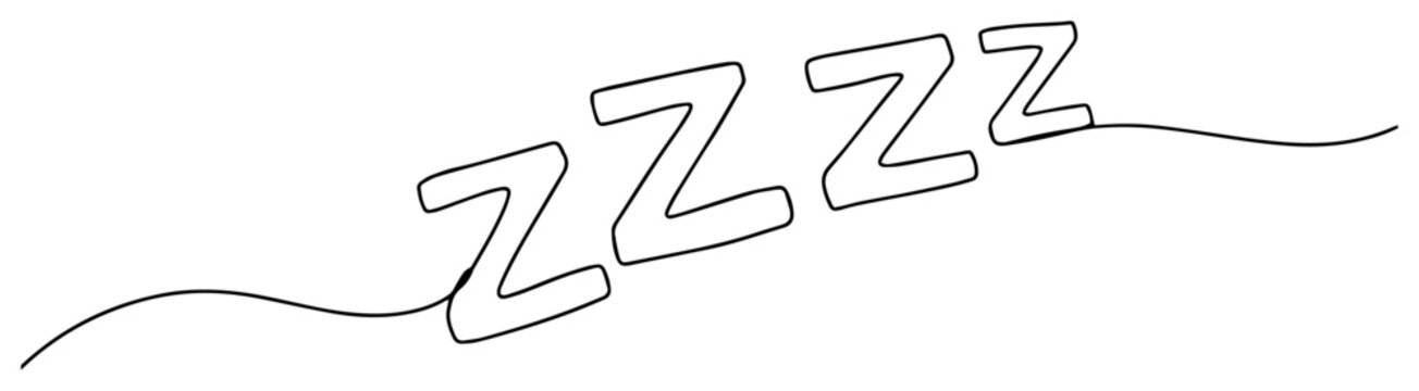 zzz letters vector illustration in continuous monoline style for sleep symbol