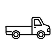 Vector illustration of a pickup truck in a minimalist style with copy space