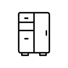 Vector illustration of a refrigerator in a minimalist style with copy space