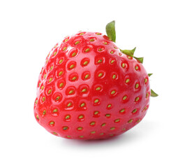 One fresh ripe strawberry isolated on white