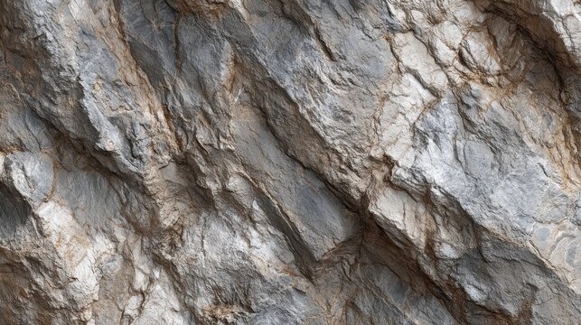 Textured gray rock surface showing mineral veins in natural formation