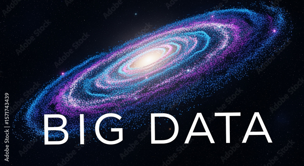 Poster big data galaxy visualization in deep space