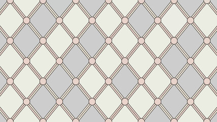 A pattern of alternating gray and white squares with circles and double lines grid