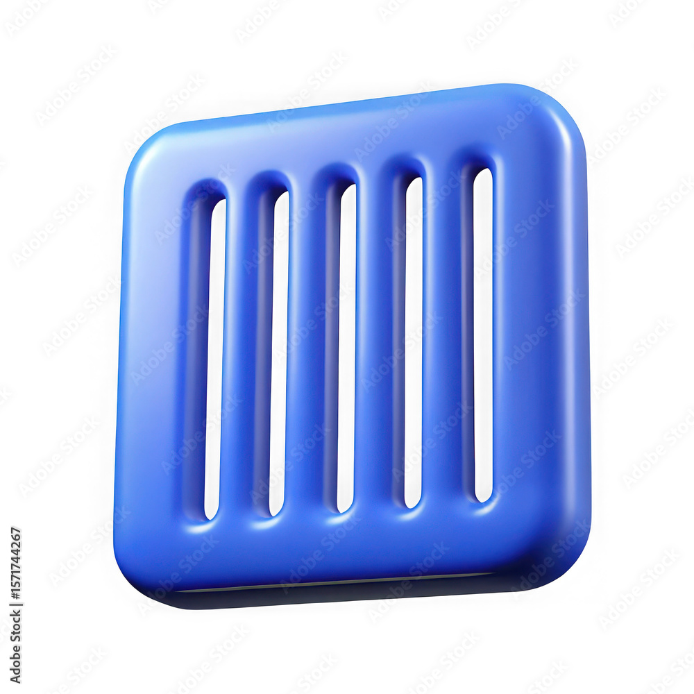 Aufkleber abstract blue rounded rectangle with vertical slots isolated on transparent background