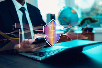 Cyber security and Security password login online concept  Hands typing and entering username and...