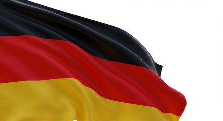 Germany National Flag Close-up on White Background