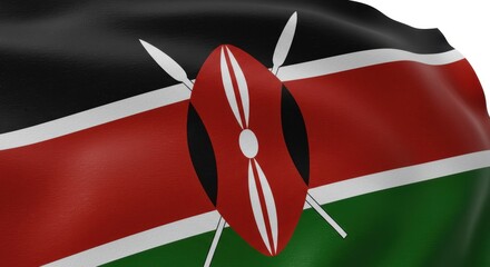 Close-up View of the Kenyan National Flag