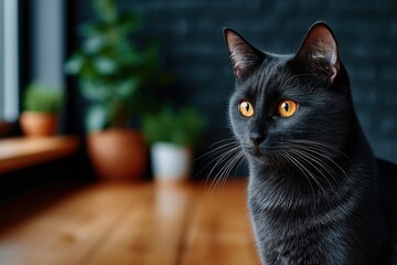 Big beautiful black cat