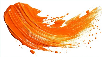 Orange paint brush stroke splash