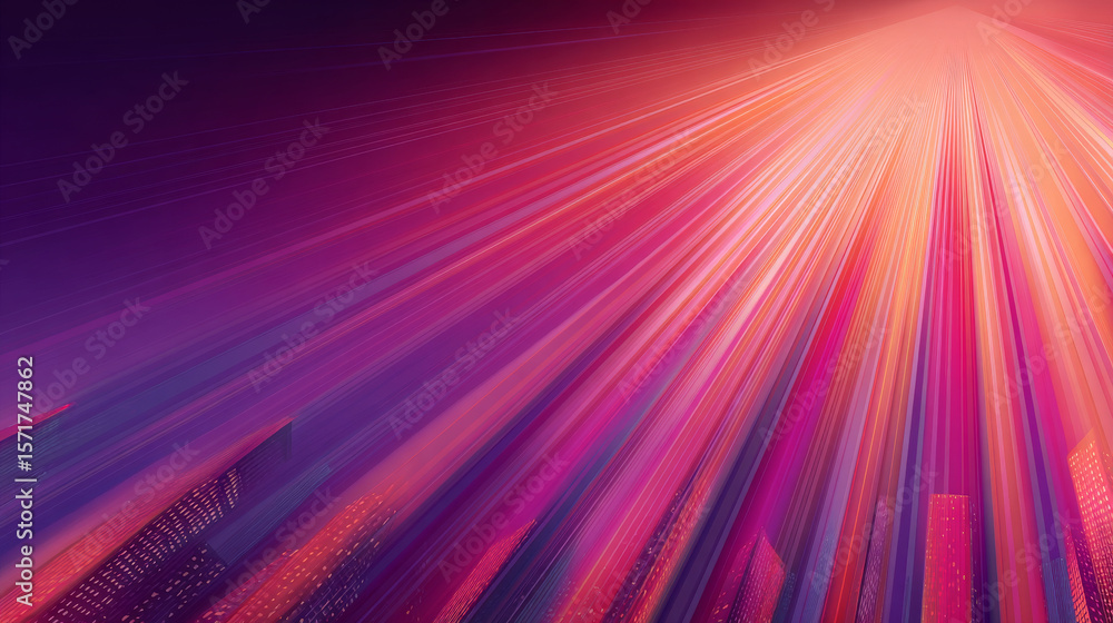 Poster where passion meets precision: a dynamic light rays background for corporate and technology events –
