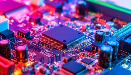 Obraz premium Close-up of colorful circuit board