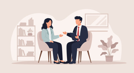 Professional Meeting In Office For Corporate Strategy Presentation Or Job Interview