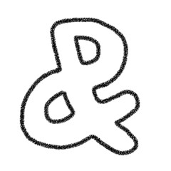 アンパサンド　＆　 手書き　落書き風　かわいい　素材　黒　イラスト　素材　アイコン　クレヨン風