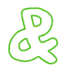 アンパサンド　＆　 手書き　落書き風　かわいい　素材　緑　イラスト　素材　アイコン　クレヨン風