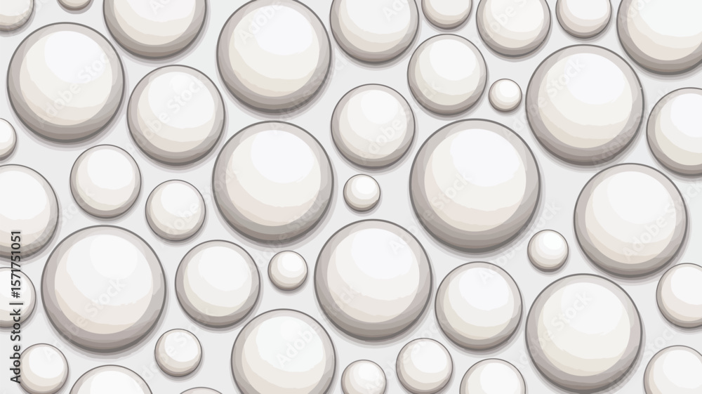 Poster a repeating pattern of white circles with gray borders on a white background surface