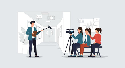 Behind The Scenes Young People Involved Film Production, Education Video Project