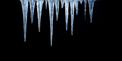 Isolated Icicle Stock Image In Black Background