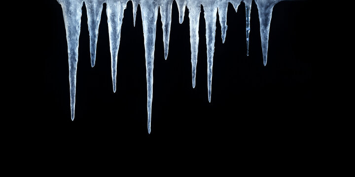 Isolated Icicle Stock Image In Black Background 