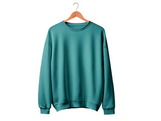 Teal Long Sleeve Sweater Mockup on Colorful on white Background