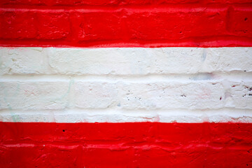 Red and White Painted Lines on a Wall