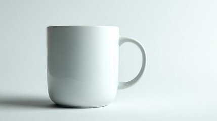 Obraz premium White coffee cup against white background Copy space image Place for adding text or design