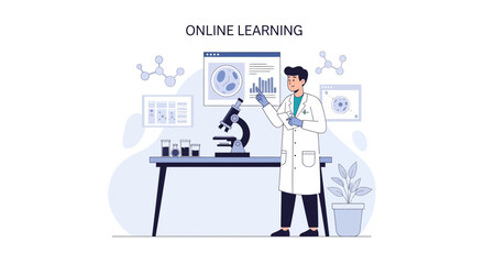 Scientist Conducting Virtual Research In His Laboratory Using Modern Equipment