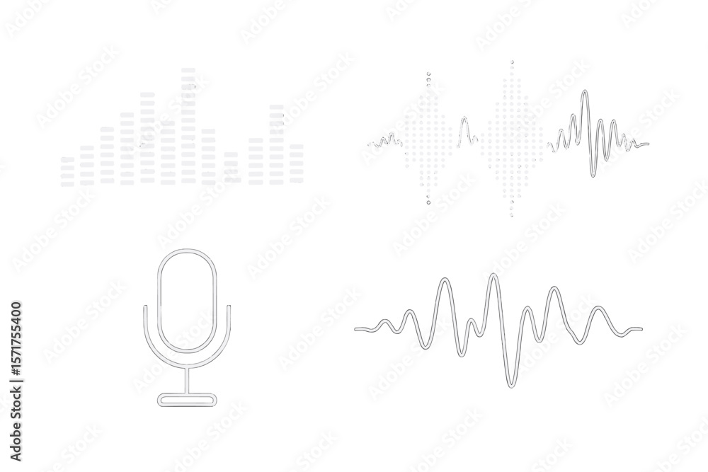 Poster equalizer sound waves, futuristic hud with frequency audio waveform, music wave, voice graph signal,