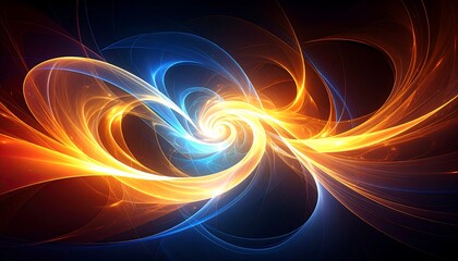 Abstract Energy Flowing with Luminous Swirls of Light