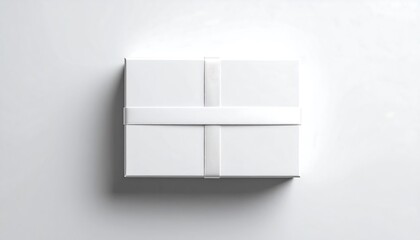Wrapped Box on White Minimalist Gift Presentation